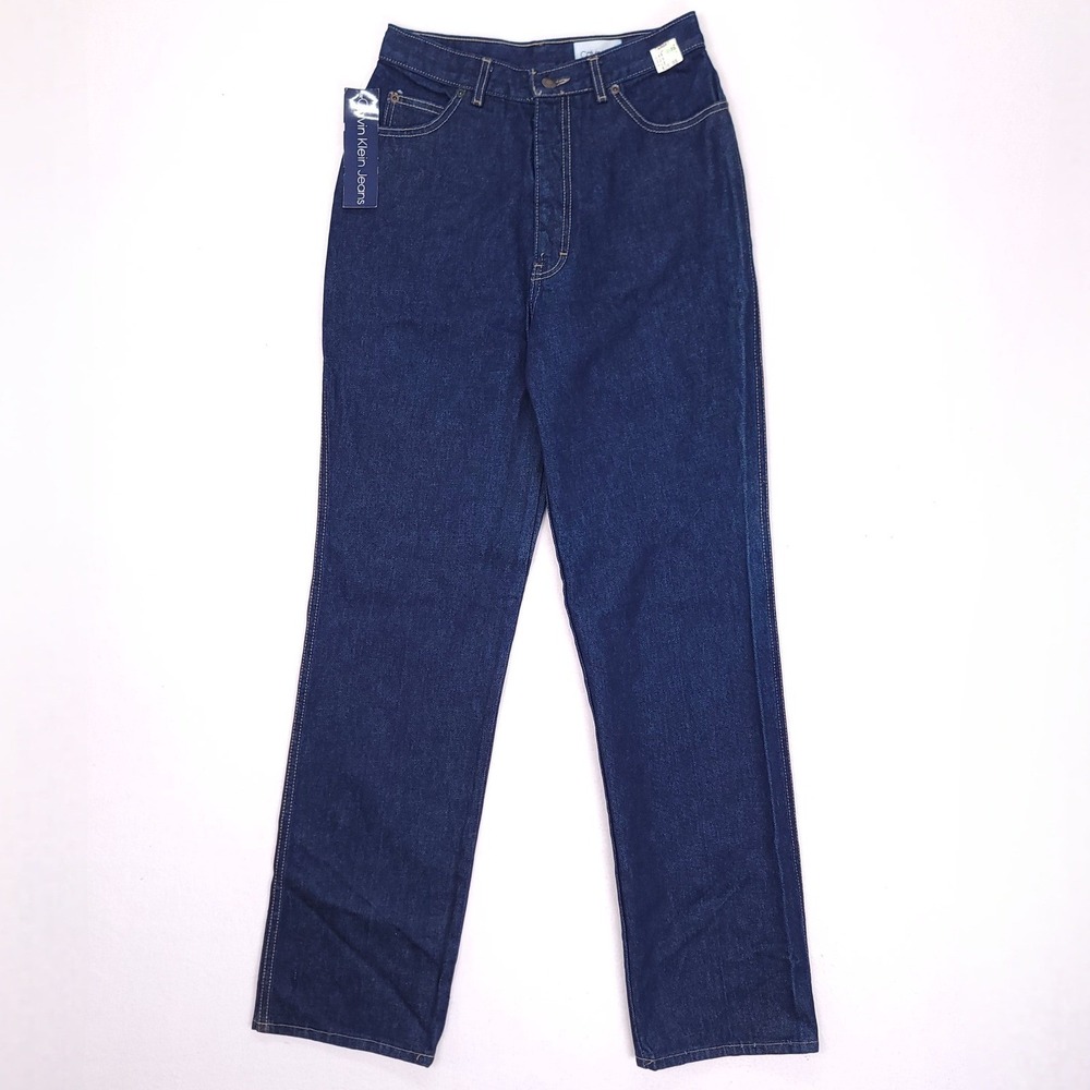 Deadstock Calvin Klein Womens High Waist Cigarette Leg Jeans Dark Wash‎ USA 12